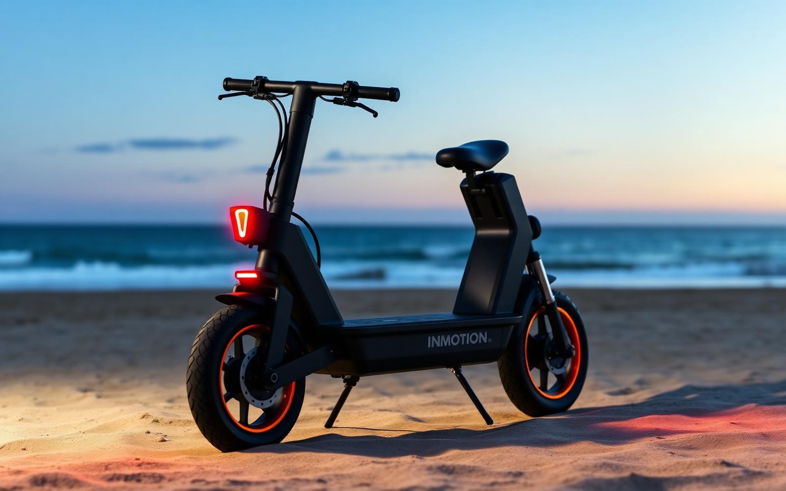 Scooter parked overlooking Atlantic Ocean